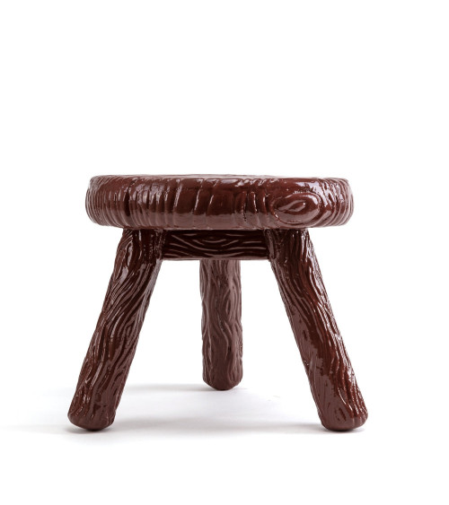 Hocker"Milk Stool Marrone"im Holz:SELETTI | BHOME by Arredi Barbàra