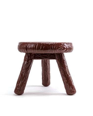 Hocker"Milk Stool Marrone"im Holz:SELETTI | BHOME by Arredi Barbàra
