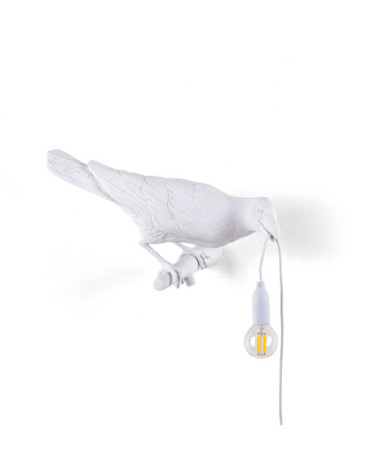 Lampadina "Bird Lamp White Sguardo a Destra da ESTERNO" | BHOME by Arredi Barbàra