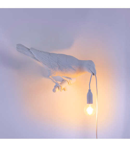 Lampadina "Bird Lamp White Sguardo a Destra da ESTERNO" | BHOME by Arredi Barbàra