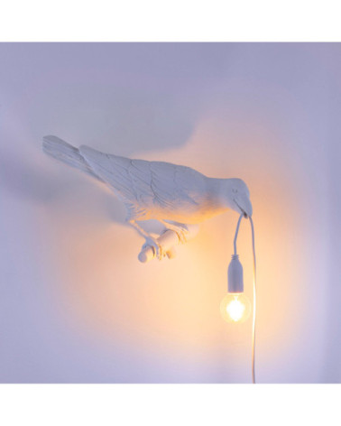 Lampadina "Bird Lamp White Sguardo a Destra da ESTERNO" | BHOME by Arredi Barbàra