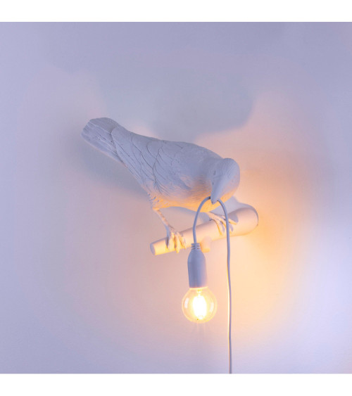 Lampadina "Bird Lamp White Sguardo a Destra da ESTERNO" | BHOME by Arredi Barbàra