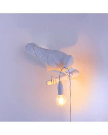 Lampadina "Bird Lamp White Sguardo a Destra da ESTERNO" | BHOME by Arredi Barbàra