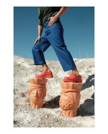 Hocker"Magna Graecia Terracotta Stool Man"33x32 h.46.5 –SELETTI | BHOME by Arredi Barbàra