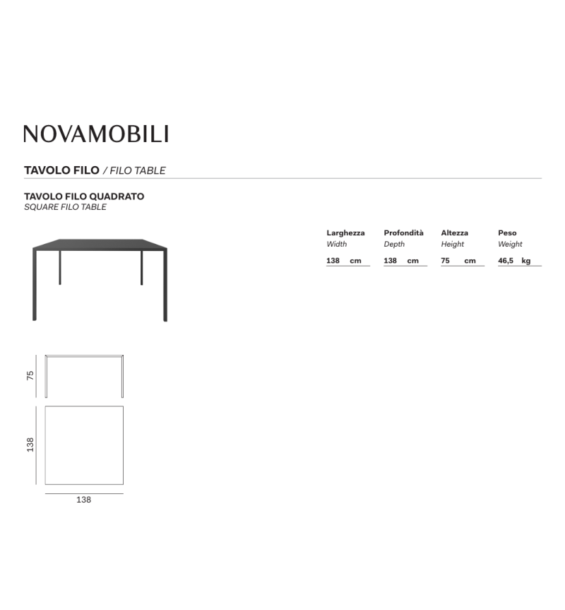 Tavolo Filo Novamobili | Bhome by Arredi Barbàra
