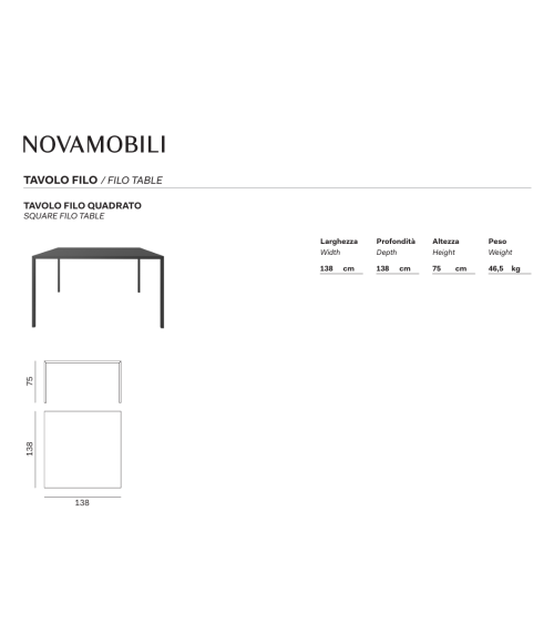Tavolo Filo Novamobili | Bhome by Arredi Barbàra