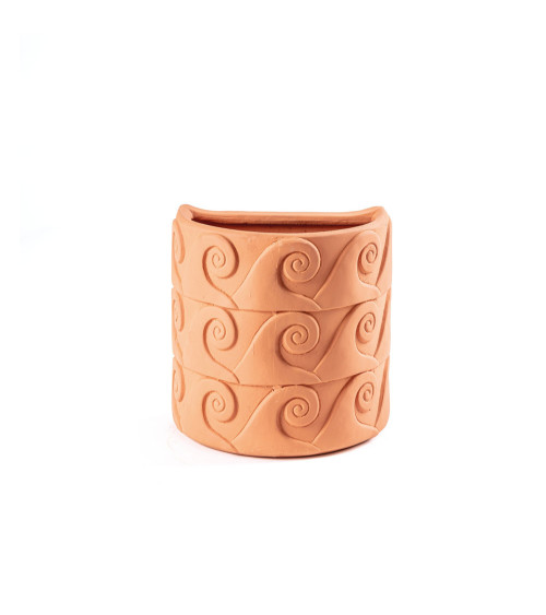 Vase"Magna Graecia Vaso da Muro in Terracotta Onde"cm. 25 x 16 x h. 25 –SELETTI | BHOME by Arredi Barbàra