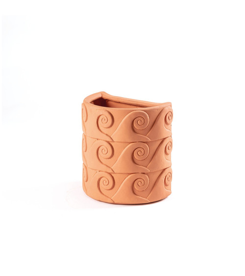 Vase"Magna Graecia Vaso da Muro in Terracotta Onde"cm. 25 x 16 x h. 25 –SELETTI | BHOME by Arredi Barbàra