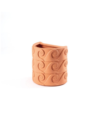 Vase"Magna Graecia Vaso da Muro in Terracotta Onde"cm. 25 x 16 x h. 25 –SELETTI | BHOME by Arredi Barbàra
