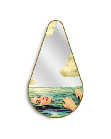 Espejo"Gold Frame Pear Seagirl"Cm.45 h.80,5 –SELETTI | BHOME by Arredi Barbàra