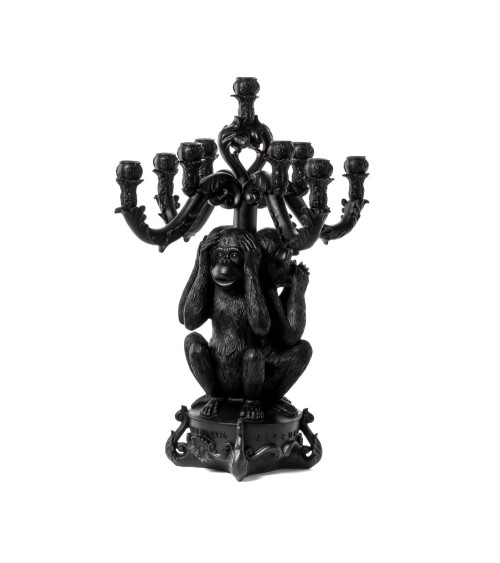 Kerzenhalter"Burlesque Gigante 3 Monkeys Nero" – SELETTI | BHOME by Arredi Barbàra
