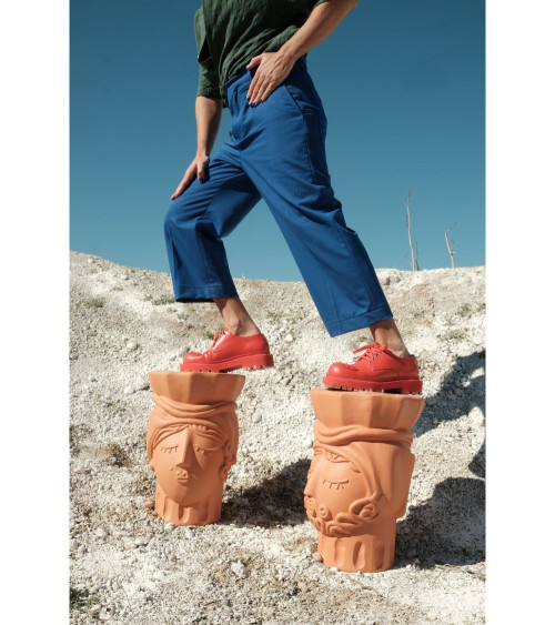 Hocker"Magna Graecia Terracotta Stool Woman"cm 33x31 h.45.5 –SELETTI | BHOME by Arredi Barbàra