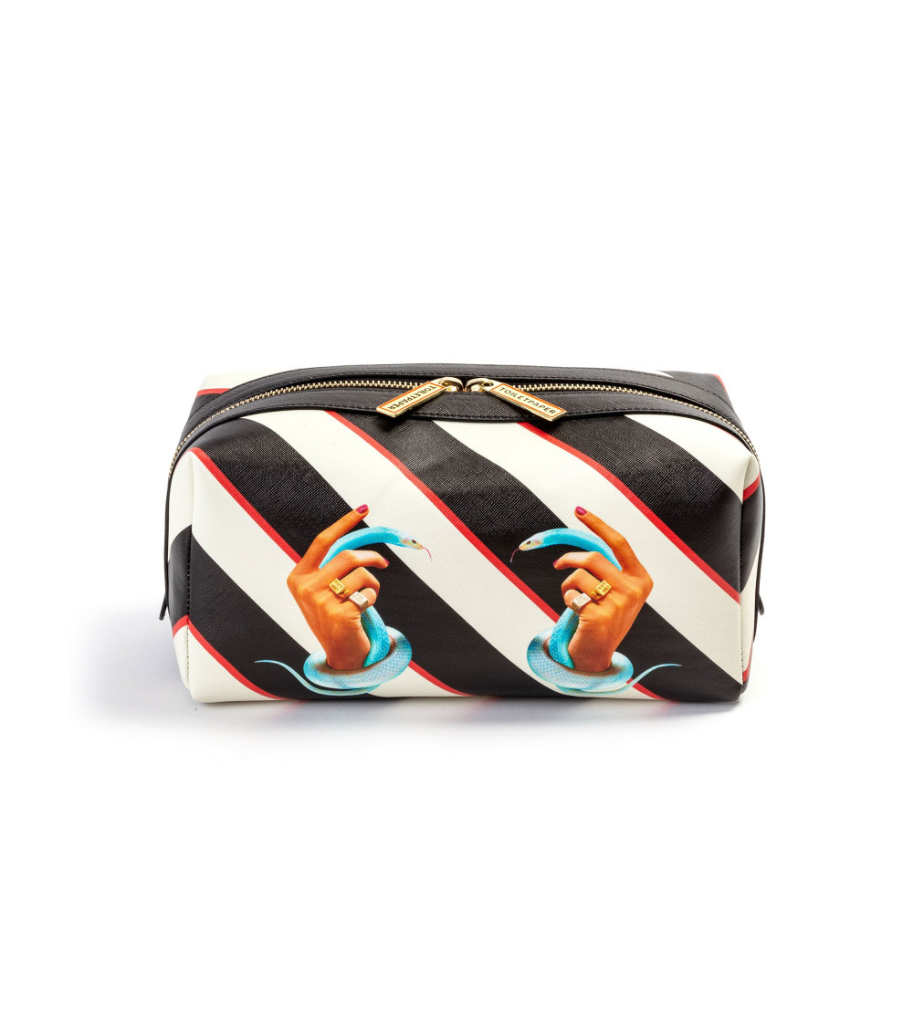 Beutelstreifen waschen"Wash Bag Stripes Hands with Snakes"Cm 25,5x12,5x15 –SELETTI | BHOME by Arredi Barbàra