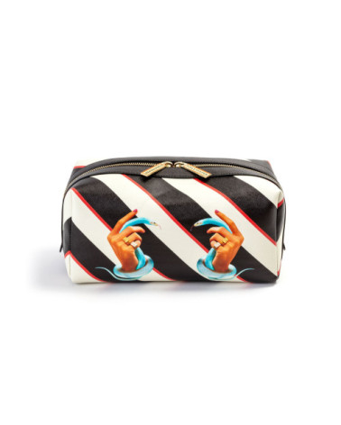 Beutelstreifen waschen"Wash Bag Stripes Hands with Snakes"Cm 25,5x12,5x15 –SELETTI | BHOME by Arredi Barbàra