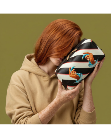 Beutelstreifen waschen"Wash Bag Stripes Hands with Snakes"Cm 25,5x12,5x15 –SELETTI | BHOME by Arredi Barbàra