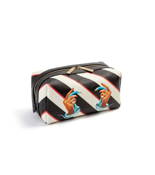 Beutelstreifen waschen"Wash Bag Stripes Hands with Snakes"Cm 25,5x12,5x15 –SELETTI | BHOME by Arredi Barbàra