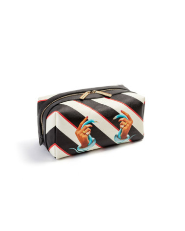 Beutelstreifen waschen"Wash Bag Stripes Hands with Snakes"Cm 25,5x12,5x15 –SELETTI | BHOME by Arredi Barbàra