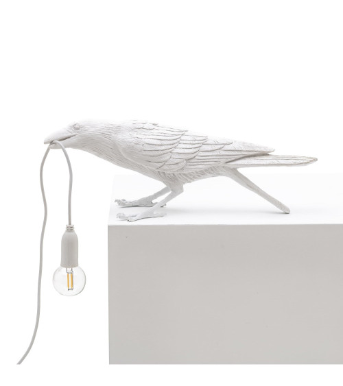 Glühbirne"Bird Lamp Bianca Playing da ESTERNO"in Harz:SELETTI | BHOME by Arredi Barbàra