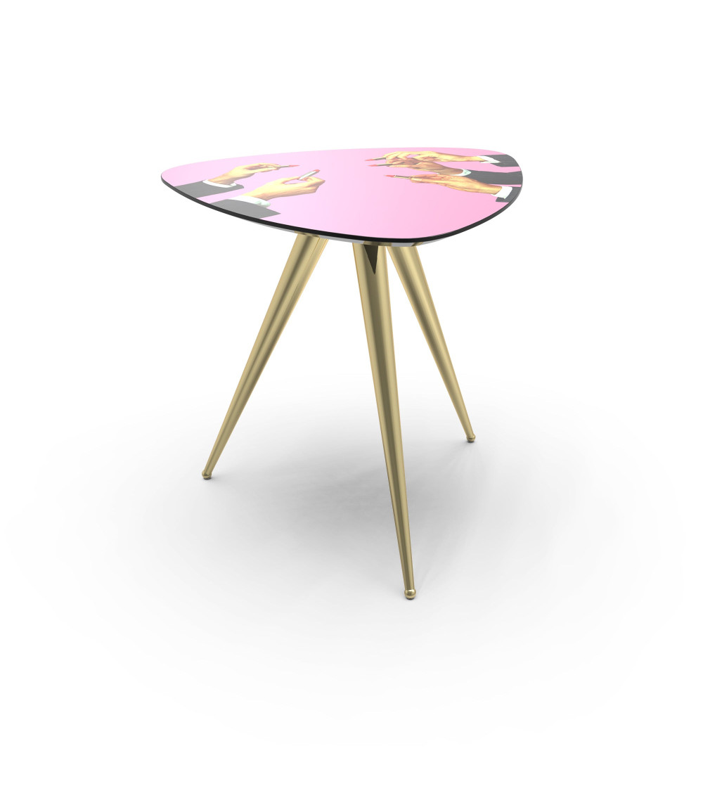 Tabelle"Pink Lipsticks" 57 ♪h.48 / 22.4" X 22.4 "h.18.9 —SELETTI | BHOME by Arredi Barbàra