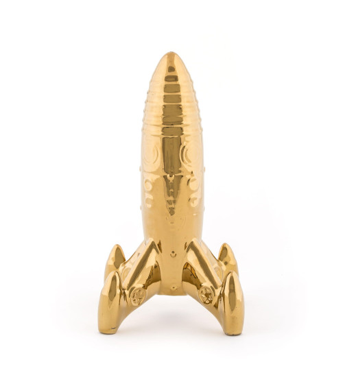 Decorative sculpture"Memorabilia Gold My Spaceship"cm 23,5x13,5 h. 27 in paper –SELETTI | BHOME by Arredi Barbàra