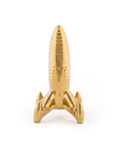 Dekorative Skulptur"Memorabilia Gold My Spaceship"cm 23,5x13,5 h. 27 in Papier –SELETTI | BHOME by Arredi Barbàra