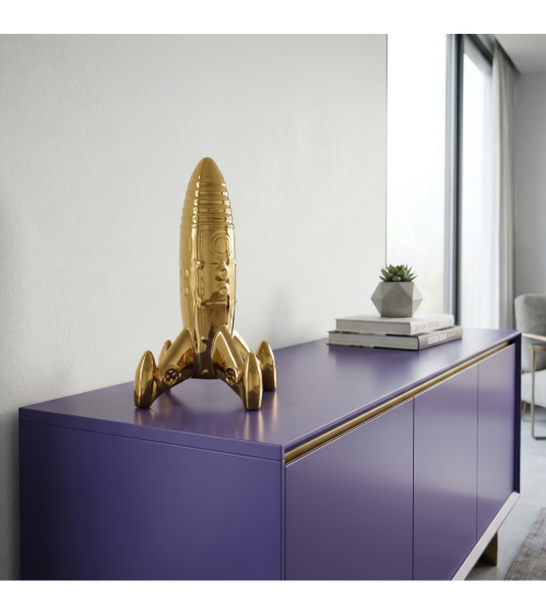 Dekorative Skulptur"Memorabilia Gold My Spaceship"cm 23,5x13,5 h. 27 in Papier –SELETTI | BHOME by Arredi Barbàra
