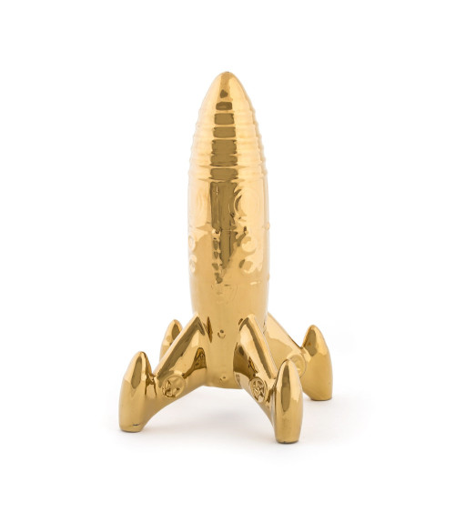Dekorative Skulptur"Memorabilia Gold My Spaceship"cm 23,5x13,5 h. 27 in Papier –SELETTI | BHOME by Arredi Barbàra