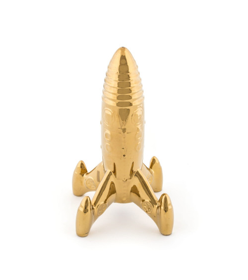 Dekorative Skulptur"Memorabilia Gold My Spaceship"cm 23,5x13,5 h. 27 in Papier –SELETTI | BHOME by Arredi Barbàra