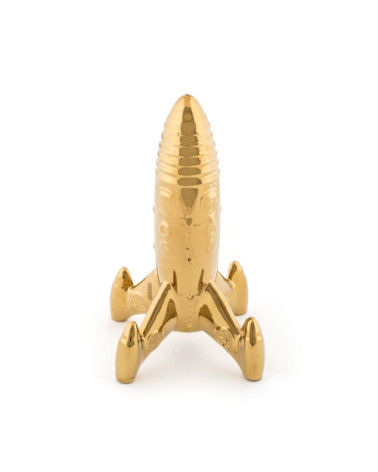 Dekorative Skulptur"Memorabilia Gold My Spaceship"cm 23,5x13,5 h. 27 in Papier –SELETTI | BHOME by Arredi Barbàra