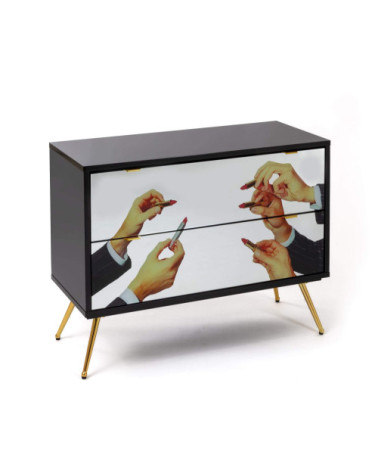 Kamm oder Nachttisch"Cassettiera a Due Cassetti Lipstick"Cm.90x40 h.70 –SELETTI | BHOME by Arredi Barbàra