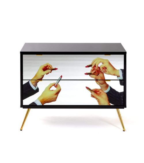 Kamm oder Nachttisch"Cassettiera a Due Cassetti Lipstick"Cm.90x40 h.70 –SELETTI | BHOME by Arredi Barbàra