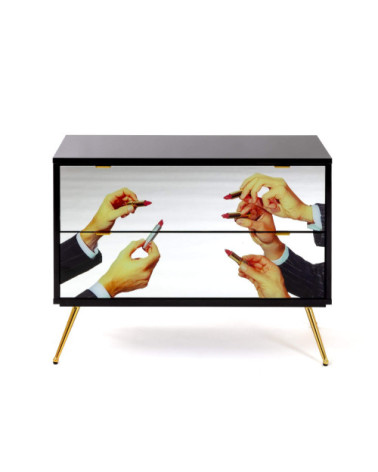 Kamm oder Nachttisch"Cassettiera a Due Cassetti Lipstick"Cm.90x40 h.70 –SELETTI | BHOME by Arredi Barbàra