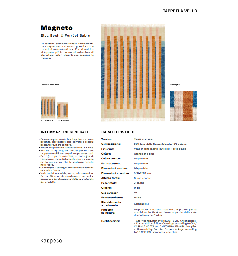 Magneto Teppich Karpeta | Bhome by Arredi Barbàra