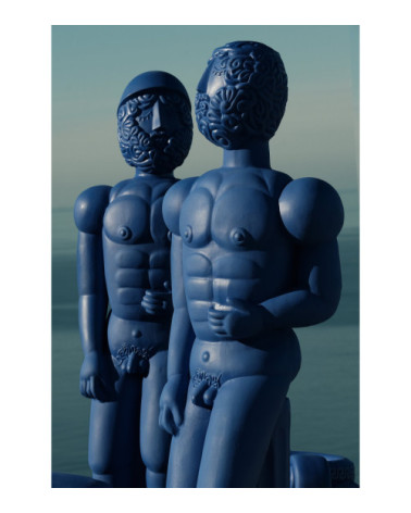 Dekorative Skulptur"Bronzo Blu in Terracotta"48 x 40 h 144 cmI 18,9" x 15,7"h 56,7 –SELETTI | BHOME by Arredi Barbàra