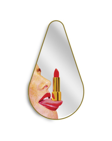 Espejo"Gold Frame Pear Tongue"Cm.45 h.80,5 –SELETTI | BHOME by Arredi Barbàra