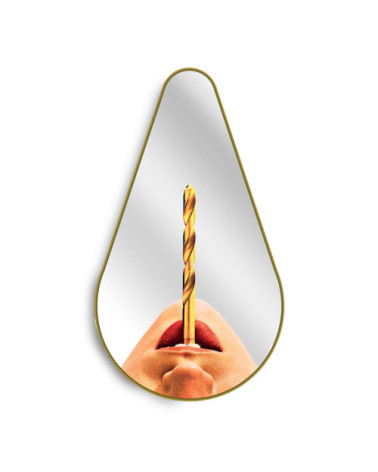 Espejo"Gold Frame Pear Drill"Cm.45 h.80,5 –SELETTI | BHOME by Arredi Barbàra