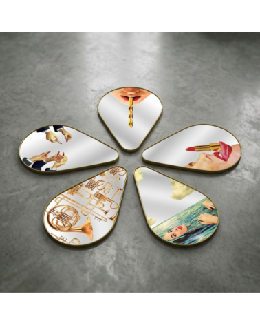 Espejo"Gold Frame Pear Drill"Cm.45 h.80,5 –SELETTI | BHOME by Arredi Barbàra