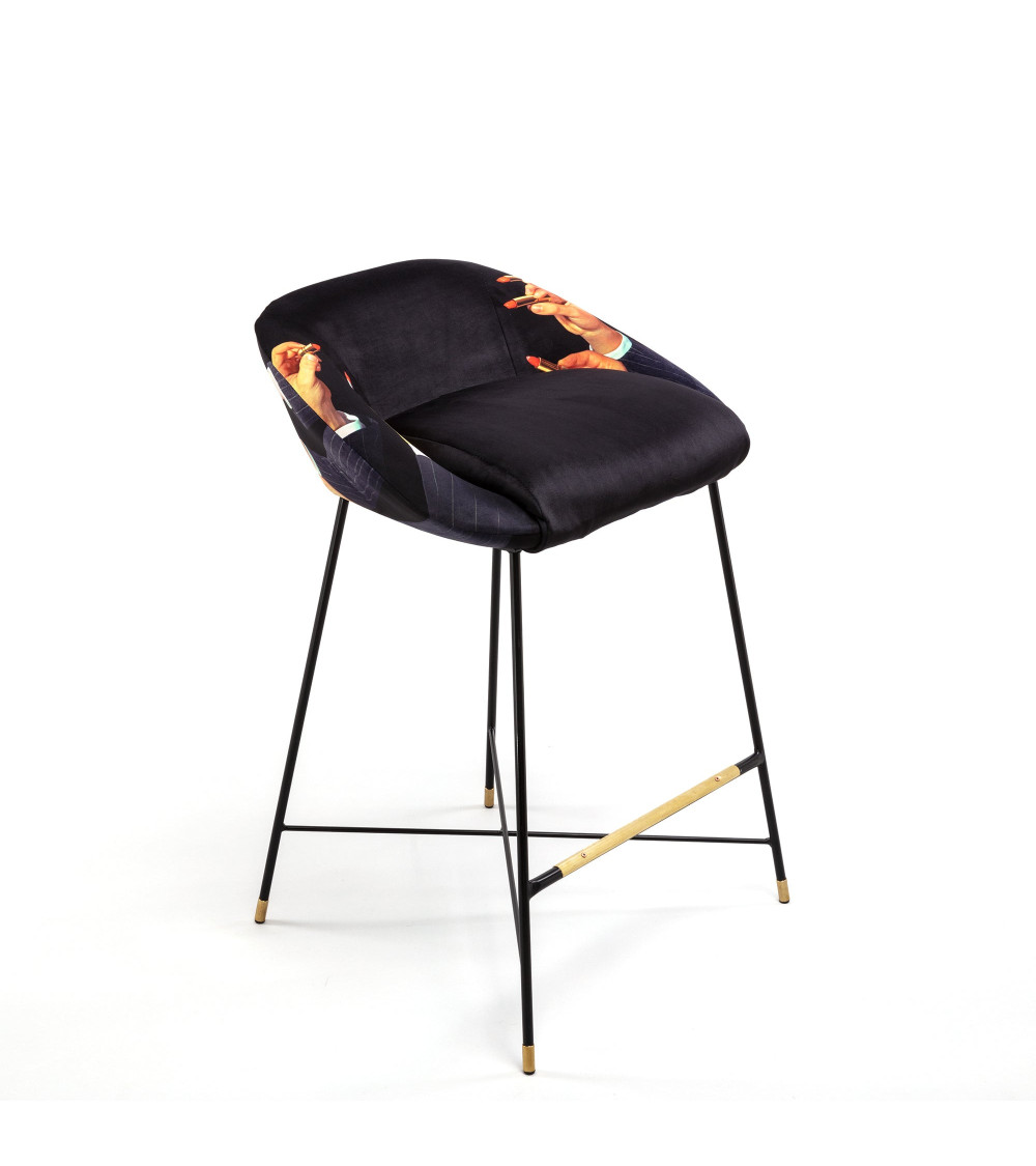 Hocker"Lipsticks Nero"gepolstert –SELETTI | BHOME by Arredi Barbàra