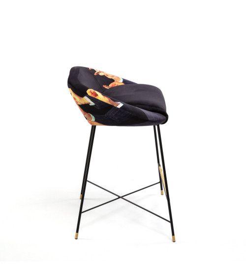 Hocker"Lipsticks Nero"gepolstert –SELETTI | BHOME by Arredi Barbàra