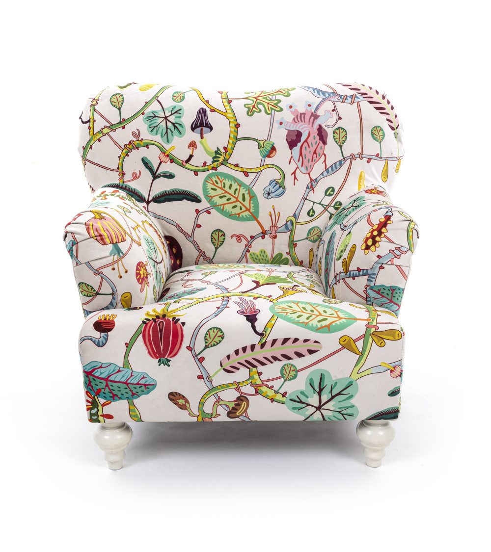 Sessel"Bianca Botanical Diva"98 x 86 h. 84 38,6" x 33,9"h.33 –SELETTI | BHOME by Arredi Barbàra