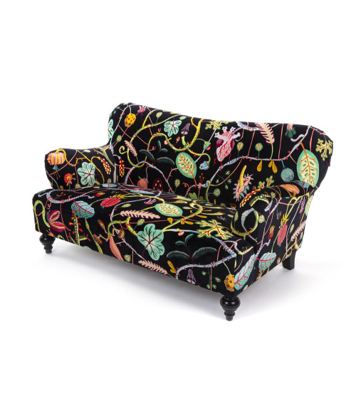 Sofa"Nero Botanical Diva"cm. 160 x 90 h 84 63" x 35.4"h.33" –SELETTI | BHOME by Arredi Barbàra