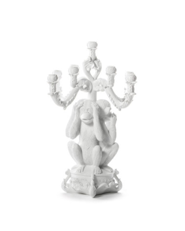 Kerzenhalter"Burlesque Gigante 3 Monkeys Bianco" – SELETTI | BHOME by Arredi Barbàra