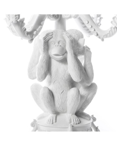 Kerzenhalter"Burlesque Gigante 3 Monkeys Bianco" – SELETTI | BHOME by Arredi Barbàra