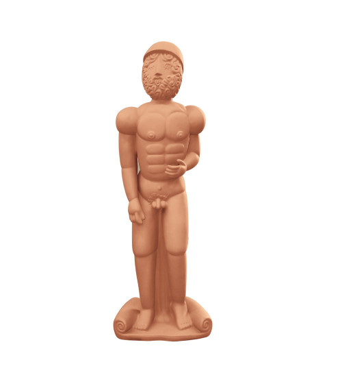 Scultura decorativa "Magna Graecia Statua in Terracotta Bronzo Helmet" | BHOME by Arredi Barbàra