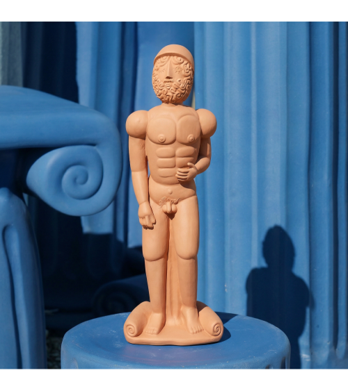 Sculpture décorative"Magna Graecia Statua in Terracotta Bronzo Helmet"Le présent règlement est obligatoire dans tous ses élément