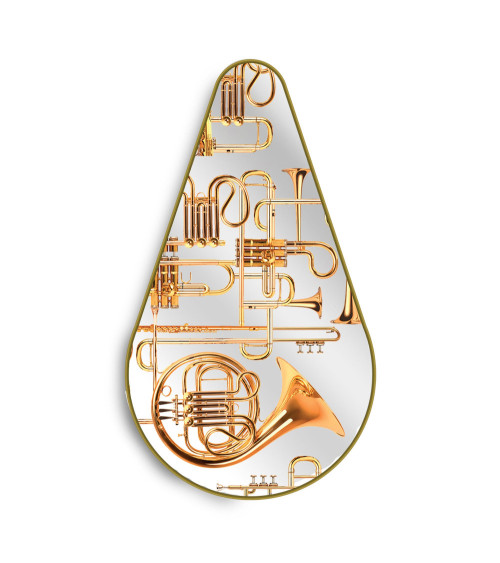 Specchio "Gold Frame Pear Trumpets" | BHOME by Arredi Barbàra