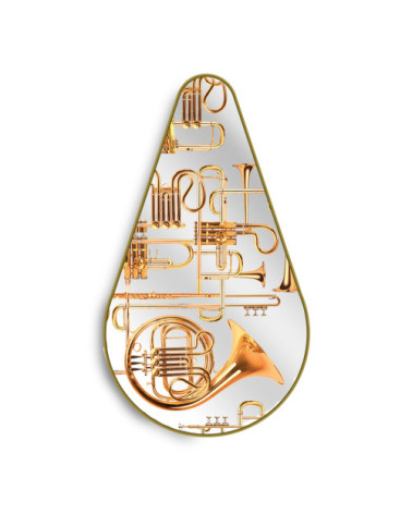 Espejo"Gold Frame Pear Trumpets"Cm.45 h.80,5 –SELETTI | BHOME by Arredi Barbàra