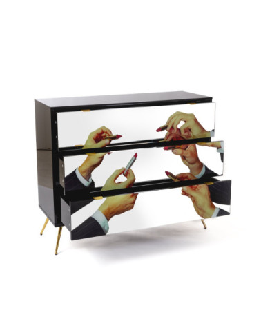 Kamm oder Nachttisch"Cassettiera a Tre Cassetti Lipstick"Cm.120x45 h.10 –SELETTI | BHOME by Arredi Barbàra