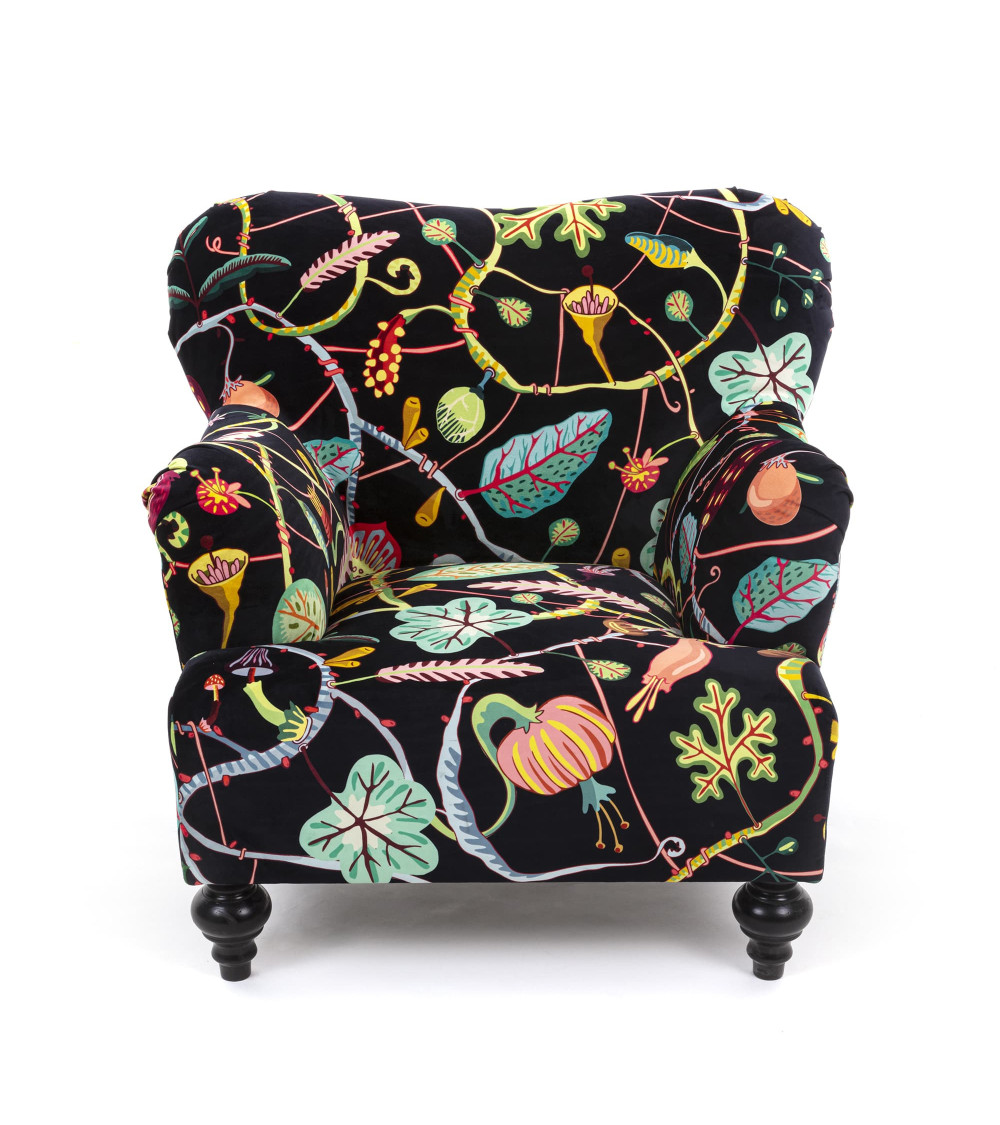 Sofa"Nera Botanical Diva"98 x 86 h. 84 38,6" x 33,9"h.33 –SELETTI | BHOME by Arredi Barbàra