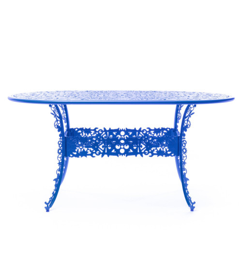 Tavolo da esterno "Industry Collection ALUMINIUM OVAL TABLE - BLU CIELO" | BHOME by Arredi Barbàra